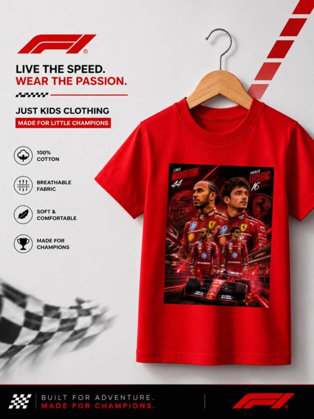 Ferrari Racing Icons Kids Tee ⭐